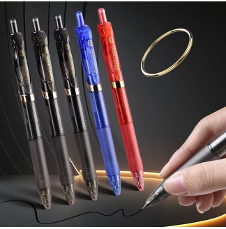 万品荟金指环斑马芯大容量CS珠头0.5中性笔