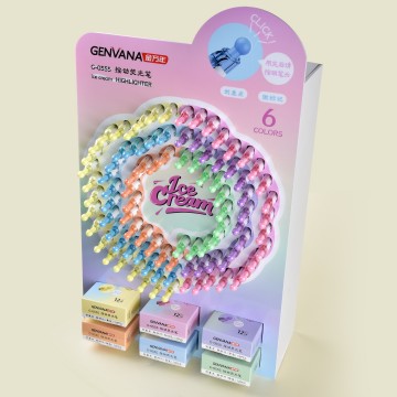 圆球按动可换芯荧光笔192支架装